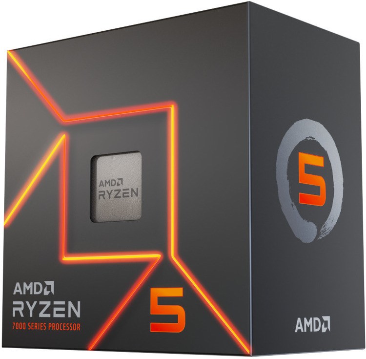 AMD Ryzen 5 7600: 6-Core/12 Threads, 3.8 GHz base clock (5.1 GHz boost) 65W TDP - Wraith Stealth