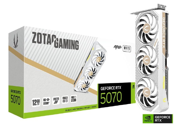 ZOTAC Gaming GeForce RTX 5070 AMP WHITE 12GB GDDR7