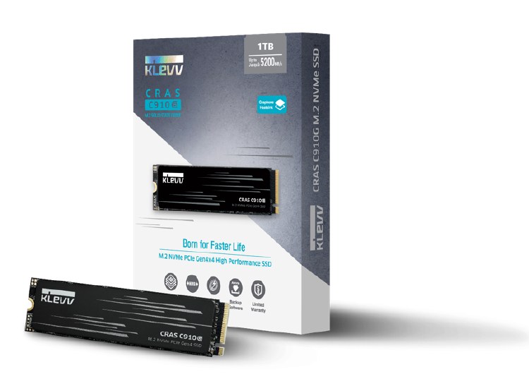 KLEVV CRAS C910G 1TB PCIe M.2 2280 SSD R/W 5000/4800 700 TBW 5 years - K01TBM2SP0-10G