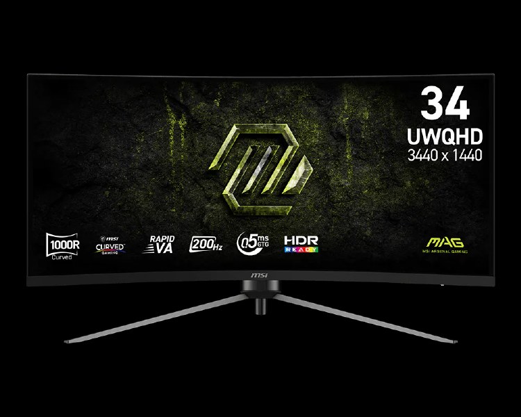 EX-DISPLAY: MSI MAG 345CQRF E20 - 34" Rapid VA, 3440 x 1440 UWQHD, 200Hz, 0.5ms, AMD FreeSync Premium