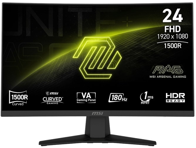 EX-DISPLAY: MSI MAG 244C - 24" VA, 1920 x 1080 FHD, 180Hz, 1ms, AMD FreeSync