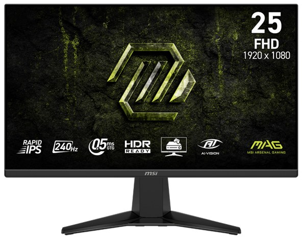 EX-DISPLAY: MSI MAG 255F X24 - 24.5" IPS, 1920 x 1080 FHD, 240Hz, 0.5ms, Adaptive-Sync