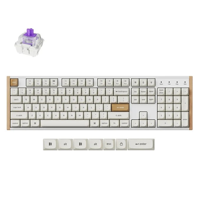 Keychron K10 HE Special Edition - Standard Profile, Wired and Wireless, Hot-Swappable, Gateron Double-Rail Magnetic Nebula Switch, White - KBKCK10HQ1