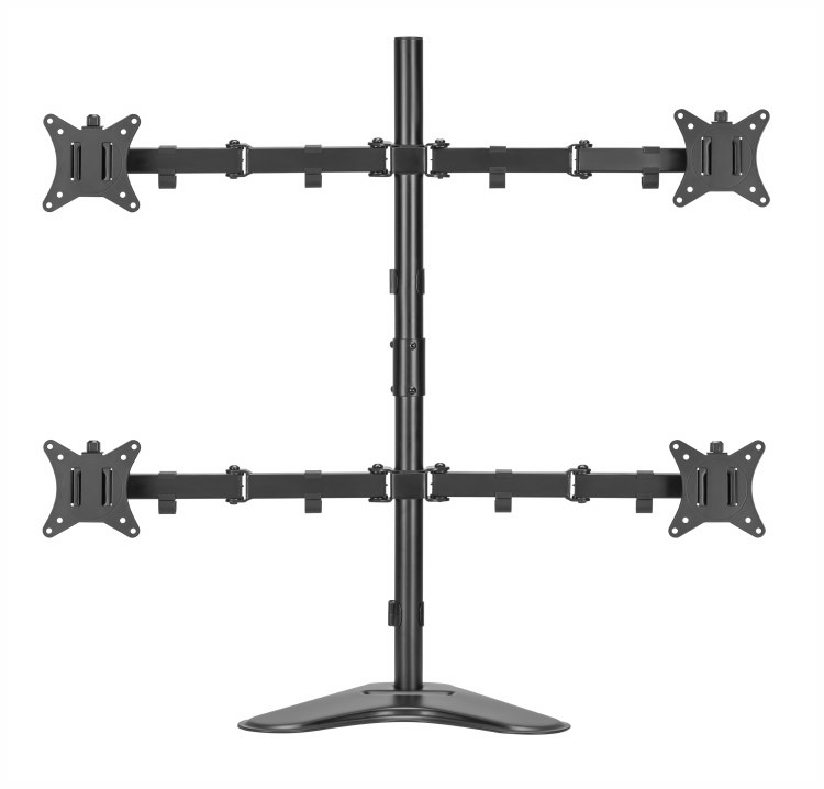INFINITY INF761-T04 Quad Monitor Stand - Universal VESA Mount, Black