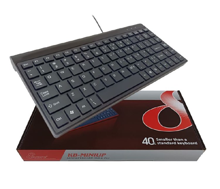 8Ware Compact Mini Ergonomic Keyboard USB & PS2 Black 88 Keys Multimedia Keyboard Windows 7 / 8 / 10 / Vistaï¼ŒIBM or Compatible systems Plug & play pap