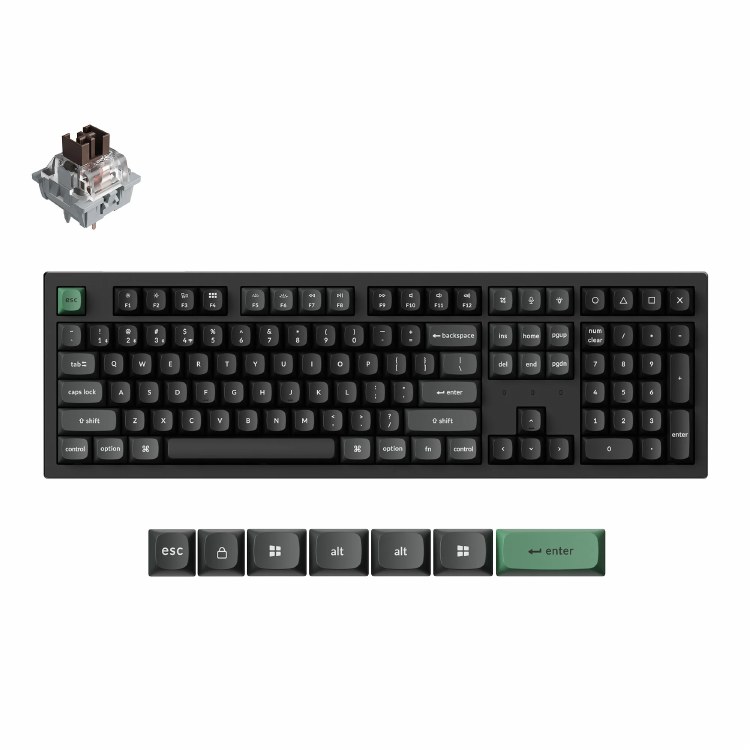 Keychron K10 Ultra 8K - Standard Profile, Wired and Wireless, Hot-Swappable, Keychron Apex Brown Switch, Black - KBKCK10UH3