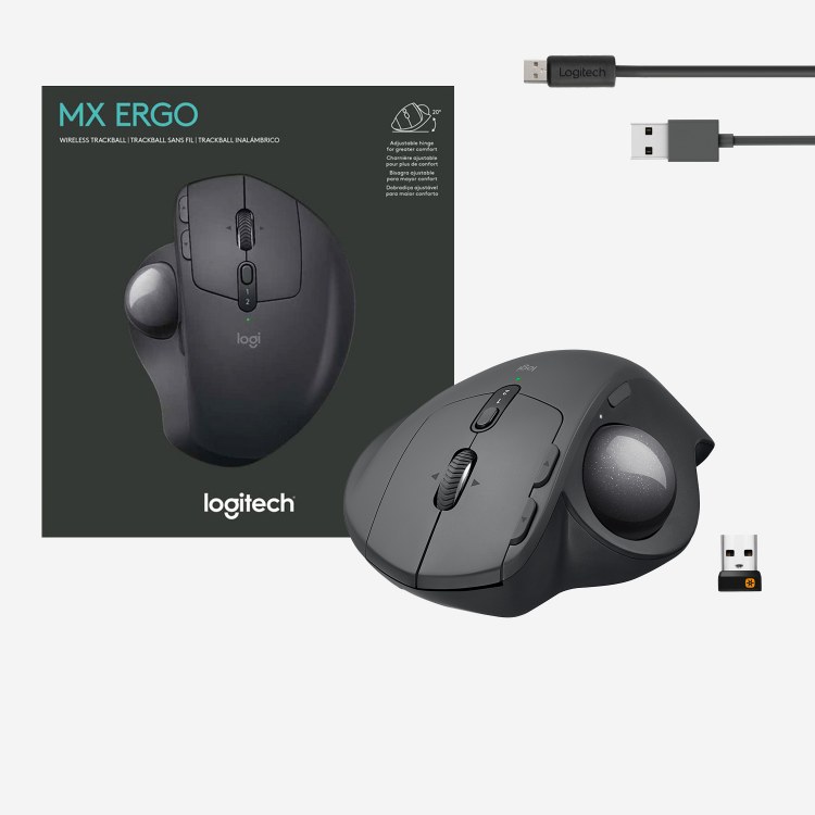 Logitech MX Ergo Wireless Bluetooth Ergonomic Trackball Mouse
