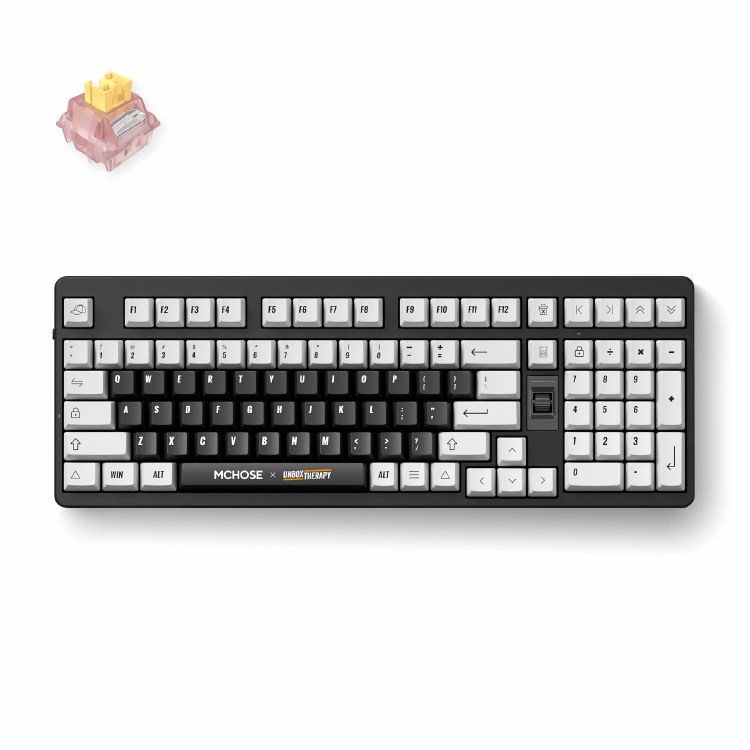 MCHOSE x Unbox Therapy UT98 - Standard Profile, Wired and Wireless, Hot-Swappable, Silent Peach V3 Switch, Classic Therapy - KBMCUT982