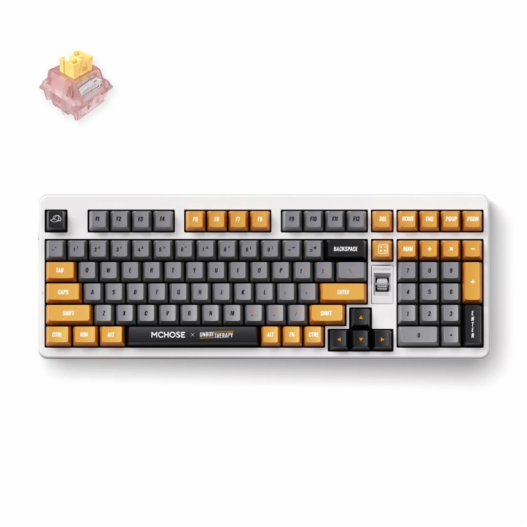 MCHOSE x Unbox Therapy UT98 - Standard Profile, Wired and Wireless, Hot-Swappable, Silent Peach V3 Switch, Retro Therapy - KBMCUT984