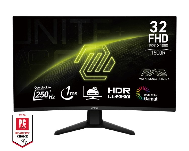 MSI MAG M32C6X - 31.5" VA, 1920 x 1080 FHD, 250Hz, 1ms, Adaptive-Sync