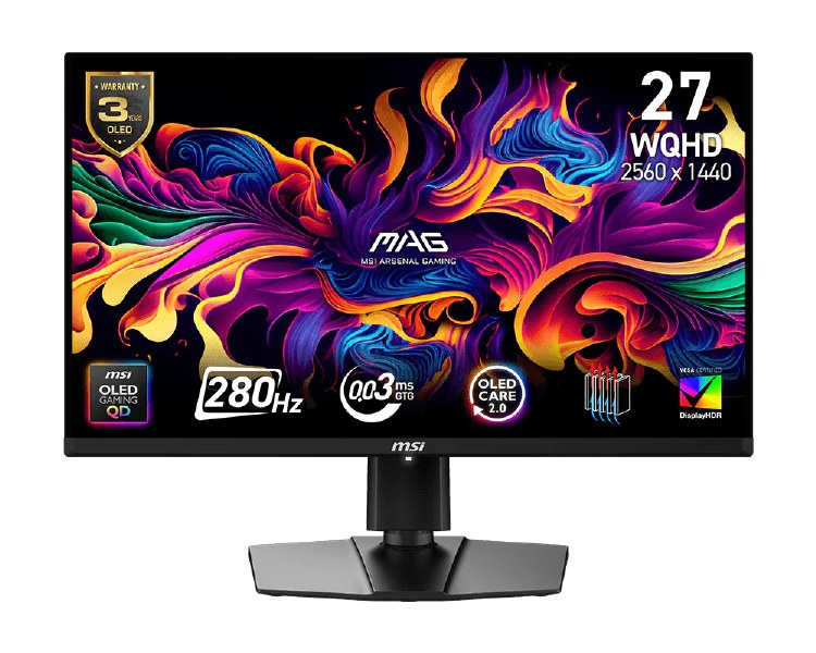 EX-DISPLAY: MSI MAG 271QP QD-OLED X28 - 26.5" QD-OLED, 2560 x 1440 WQHD, 280Hz, 0.03ms