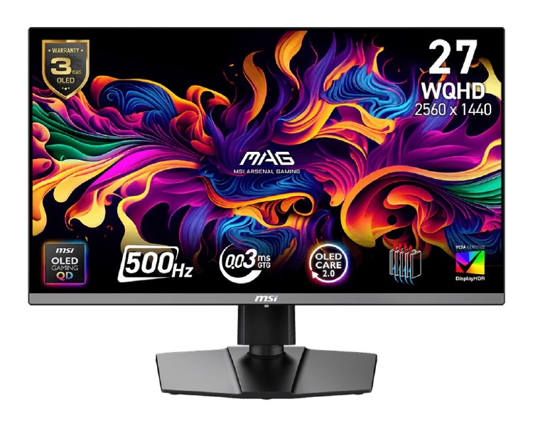 EX-DISPLAY: MSI MAG 272QP QD-OLED X50 - 26.5" QD-OLED, 2560 x 1440 WQHD, 500Hz, 0.03ms, Adaptive-Sync