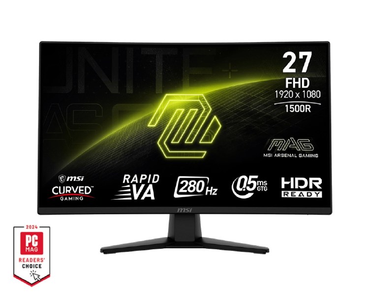 EX-DISPLAY: MSI MAG 274CXF - 27" Rapid VA, 1920 x 1080 FHD, 280Hz, 0.5ms, AMD FreeSync Premium