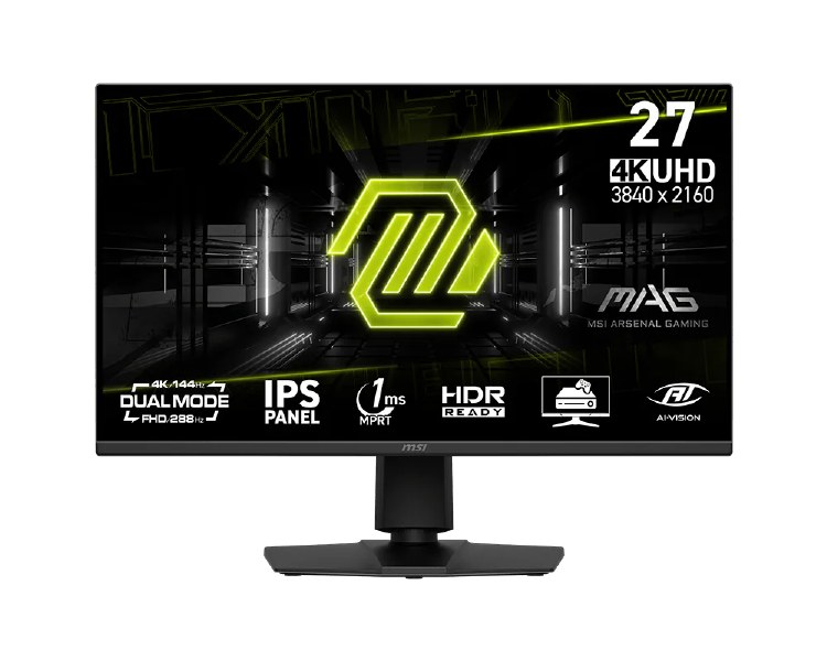 MSI MAG 275UPD E14 - 27" IPS, 3840 x 2160 UHD (Normal Mode)/1920 x 1080 FHD (Dual Mode), 144Hz (Normal Mode)/288Hz (Dual Mode), 1ms, Adaptive-Sync
