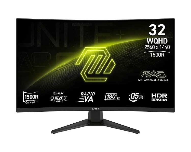MSI MAG 321CQF E18 - 31.5" Rapid VA, 2560 x 1440 WQHD, 180Hz, 0.5ms, AMD FreeSync