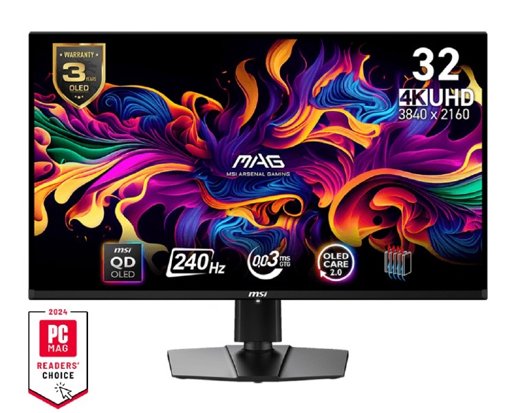 EX-DISPLAY: MSI MAG 321UPX QD-OLED - 31.5" QD-OLED, 3840 x 2160 UHD, 240Hz, 0.03ms, Adaptive-Sync