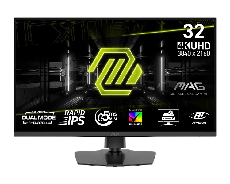 EX-DISPLAY: MSI MAG 322URDF E16 - 31.5" Rapid IPS, 3840 x 2160 UHD (Normal Mode)/1920 x 1080 FHD (Dual Mode), 160Hz (Normal Mode)/320Hz (Dual Mode), 0.5ms, AMD FreeSync Premium