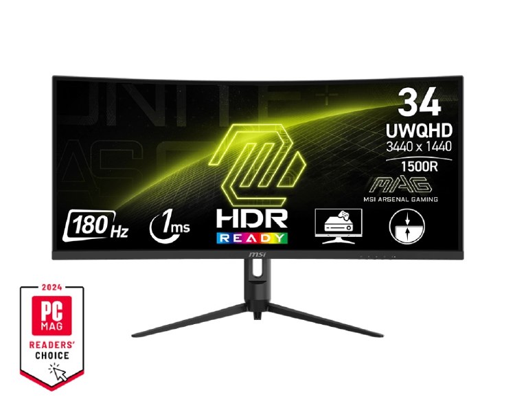 MSI MAG 342CQR E2 - 34" VA, 3440 x 1440 UWQHD, 180Hz, 1ms, AMD FreeSync Premium