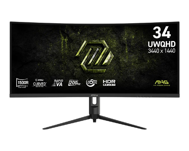 MSI MAG 342CQRF E20 - 34" Rapid VA, 3440 x 1440 UWQHD, 200Hz, 0.5ms, AMD FreeSync Premium