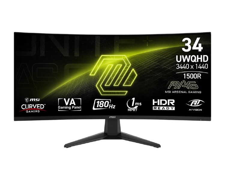 EX-DISPLAY: MSI MAG 346CQ - 34" VA, 3440 x 1440 UWQHD, 180Hz, 1ms, AMD FreeSync Premium