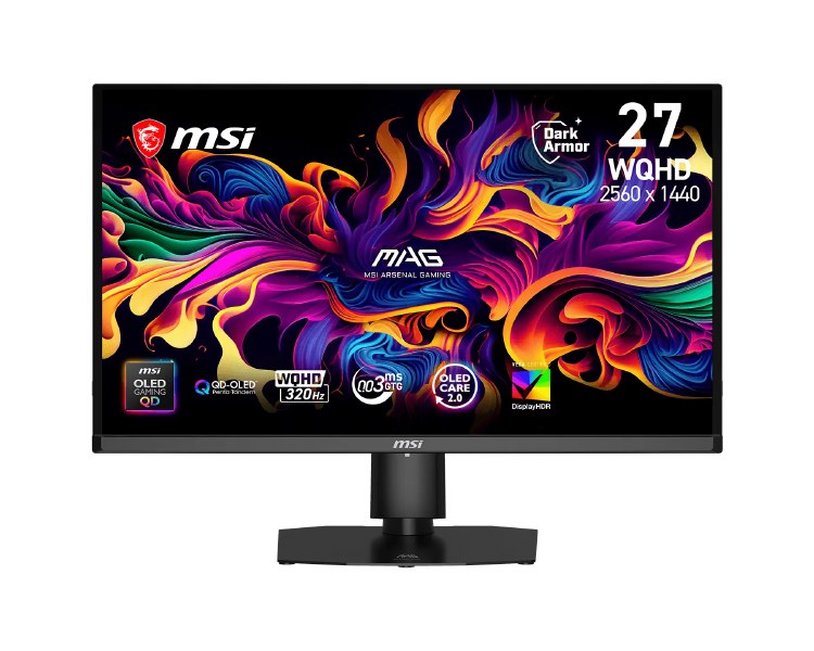 MSI MAG OLED 271QPX32 - 26.5" QD-OLED, 2560 x 1440 WQHD, 320Hz, 0.03ms, AMD FreeSync Premium Pro/G-Sync Compatible