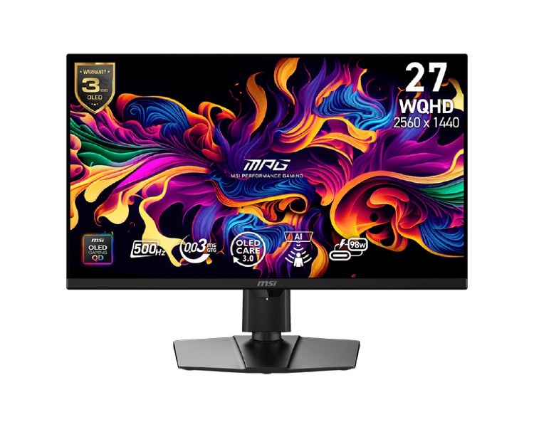 MSI MPG 271QR QD-OLED X50 - 26.5" QD-OLED, 2560 x 1440 WQHD, 500Hz, 0.03ms, Adaptive-Sync