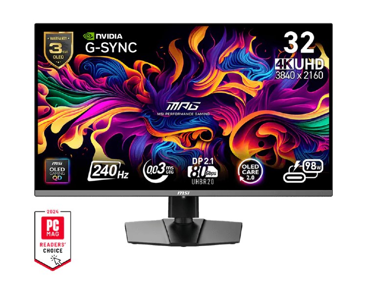 EX-DISPLAY: MSI MPG 322URX QD-OLED - 31.5" QD-OLED, 3840 x 2160 UHD, 240Hz, 0.03ms, Adaptive-Sync