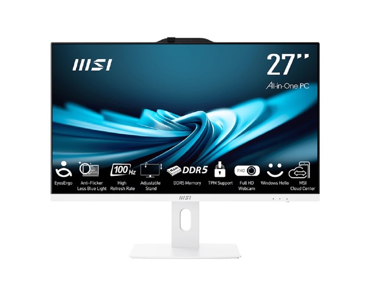 EX-DISPLAY: MSI PRO AP272P 14M-491AU - Intel Core i5 14400, Intel UHD Graphics 730, 16GB DDR5 RAM, 512GB NVMe SSD, 27" 1920 x 1080 100Hz, Windows 11 Home, White, 1 Year Warranty (Keyboard & Mouse Included)