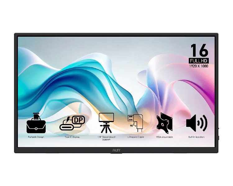 MSI PRO MP165 E6 - 15.6" IPS, 1920 x 1080 FHD, 60Hz, 4ms