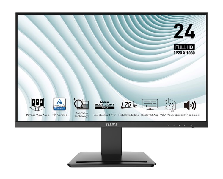 MSI PRO MP243 - 23.8" IPS, 1920 x 1080 FHD, 75Hz, 5ms, FreeSync