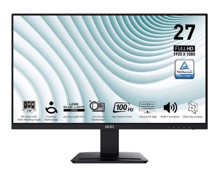 MSI PRO MP273A - 27" IPS, 1920 x 1080 FHD, 100Hz, 1ms
