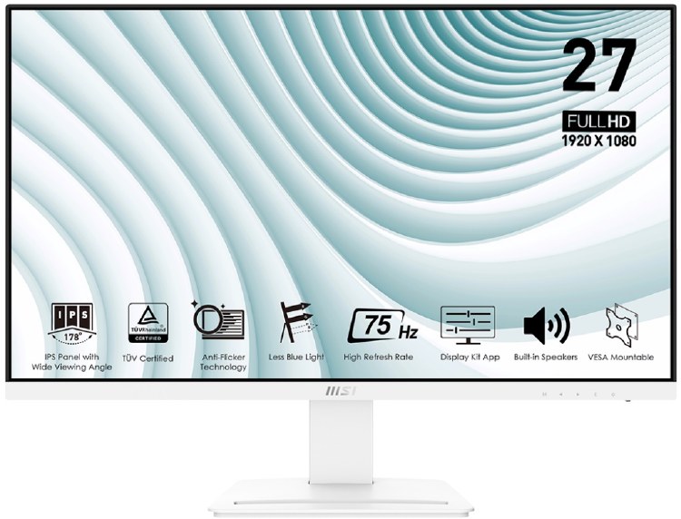 MSI PRO MP273W - 27" IPS, 1920 x 1080 FHD, 75Hz, 5ms
