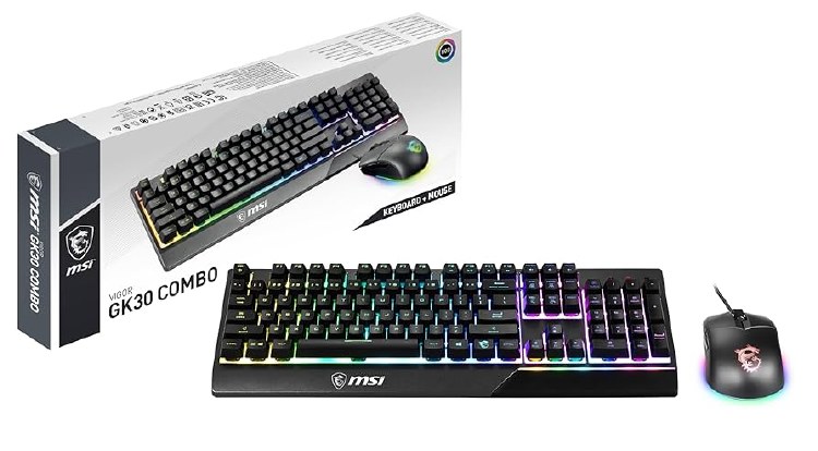 MSI VIGOR GK30 + CLUTCH GM11 Gaming Keyboard + Mouse Combo (Black Color)