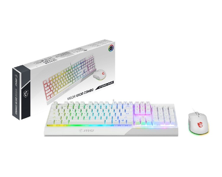 MSI VIGOR GK30 + CLUTCH GM11 Gaming Keyboard + Mouse Combo (White Color)