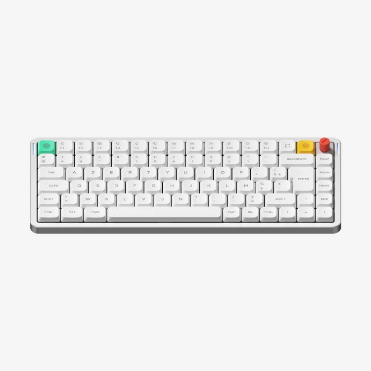 NuPhy Air75 V3 - Low Profile, Wired and Wireless, Hot-Swappable, Red Nano Switch, ANSI US English Layout, Nova White - KBNPAIR75V3WHRD