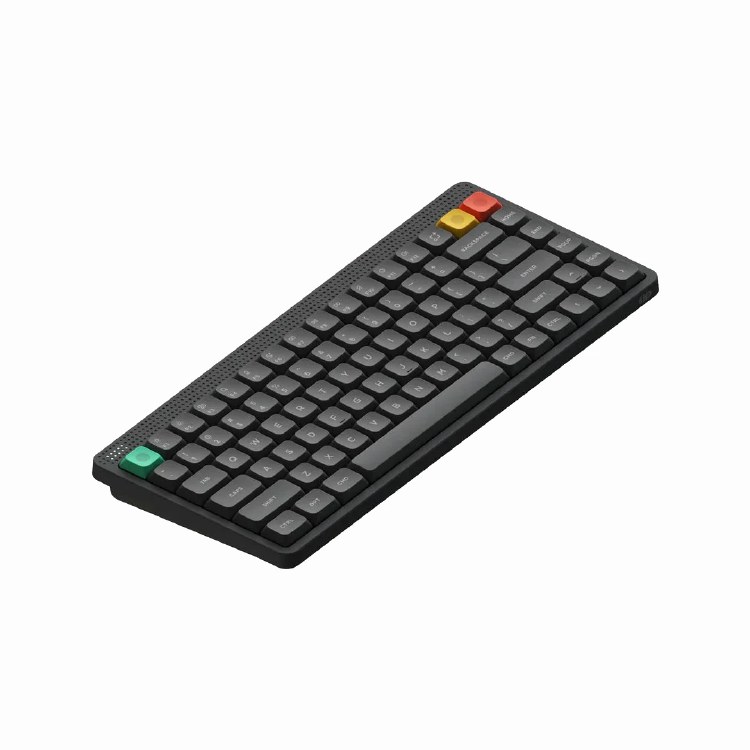 NuPhy Node75 - Low Profile, Wired and Wireless, Hot-Swappable, Blush Nano Switch, Ink Gray - KBNPN75GYBHNANO