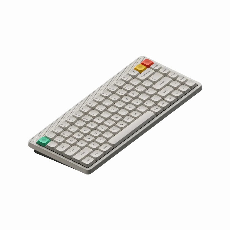 NuPhy Node75 - Low Profile, Wired and Wireless, Hot-Swappable, Blush Nano Switch, Lunar White - KBNPN75WHBHNANO