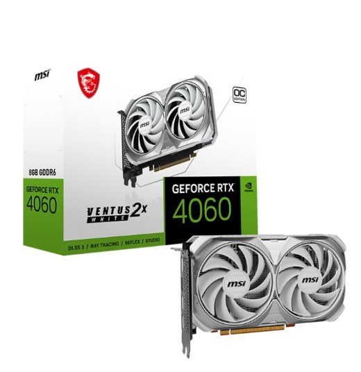 MSI Geforce RTX 4060 VENTUS 2X WHITE - 8GB GDDR6X