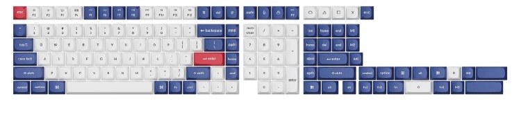 Double Shot PBT OSA Full Set 141 Keys Keycap Set (Blue & White)