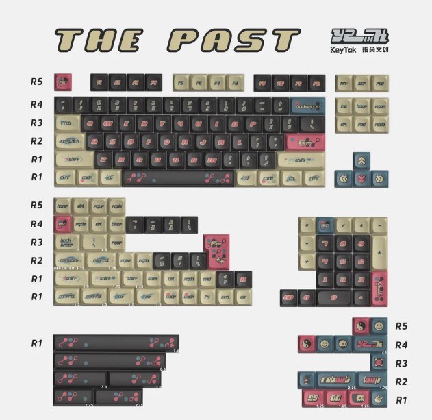 KeyTok KDA Y2K Dye Sub PBT Keycaps - 170 Keys - (The Past)