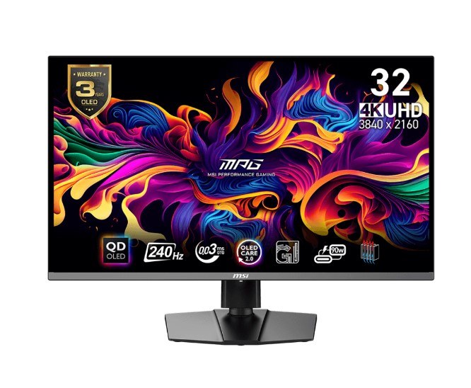MSI MPG 321URX QD-OLED - 31.5" QD-OLED, 3840 x 2160 UHD, 240Hz, 0.03ms, AMD FreeSync Premium Pro