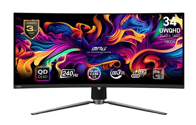 MSI MPG 341CQPX QD-OLED - 34" 34.18" QD-OLED, 3440 x 1440 UWQHD, 240Hz, 0.03ms, Adaptive-Sync