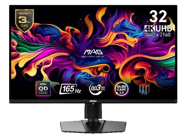 MSI MAG 321UP QD-OLED - 31.5" QD-OLED, 3840 x 2160 UHD, 165Hz, 0.03ms, AMD FreeSync Premium Pro