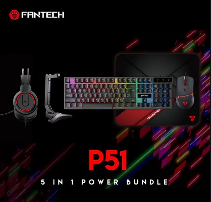 Fantech Gaming PC 5-in-1 Keyboard Combo with Mouse / Mousepad / Headset / Headset stand