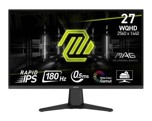 MSI MAG 275QF - 27" Rapid IPS, 2560 x 1440 WQHD, 180Hz, 0.5ms, Adaptive-Sync