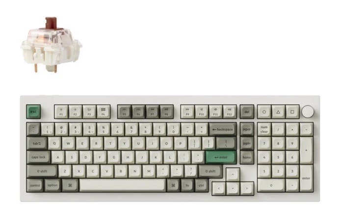 Keychron Q5 MAX - Standard Profile, Wired and Wireless, Hot-Swappable, Gateron Jupiter Brown Switch, Shell White - KBKCQ5MP3