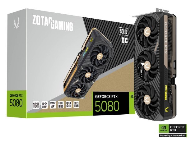ZOTAC Gaming GeForce RTX 5080 SOLID CORE OC 16GB GDDR7