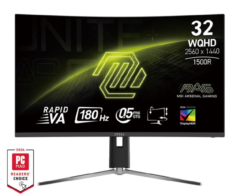 EX-DISPLAY: MSI MAG 32CQ6PF - 31.5" Rapid VA, 2560 x 1440, QHD, 180Hz, 1ms, Adaptive-Sync