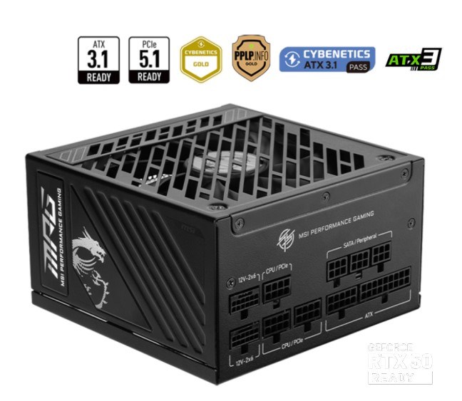 MSI MAG A1000GS PCIE5 1000W (80 Plus Gold) ATX Power Supply Unit