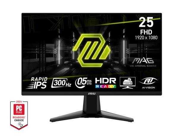 EX-DISPLAY: MSI MAG 255XF - 24.5" Rapid IPS, 1920 x 1080 FHD, 300Hz, 1ms, AMD FreeSync Premium